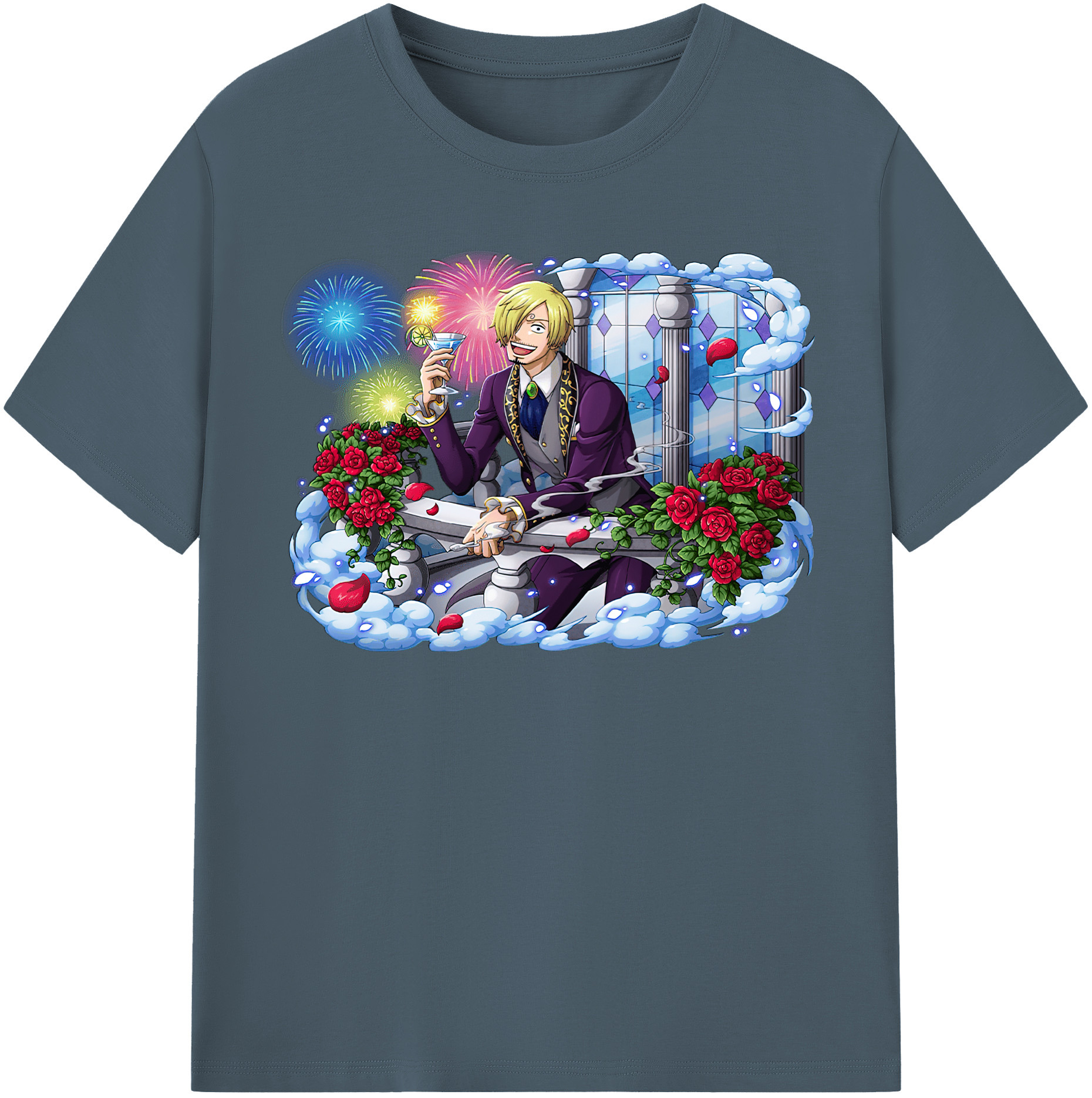 ワンピース サンジ ONE PIECE Sanji 綿100％半袖Tシャツ（フロントプリント）